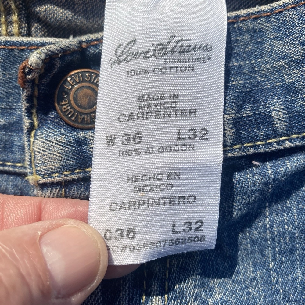 VTG Levi Strauss Signature Carpenter Jean 36x32 Wide Leg 90s Y2K Baggy VGC - Picture 8 of 14